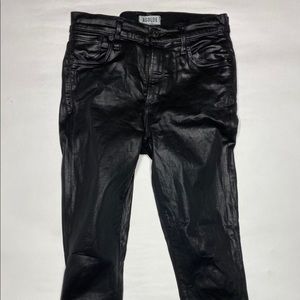 Agolde Black Waxed Denim Skinny Jeans